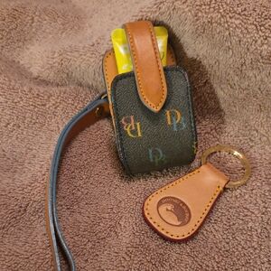 Dooney & Bourke Bundle Multicolor Monogram Pouch & Key Ring